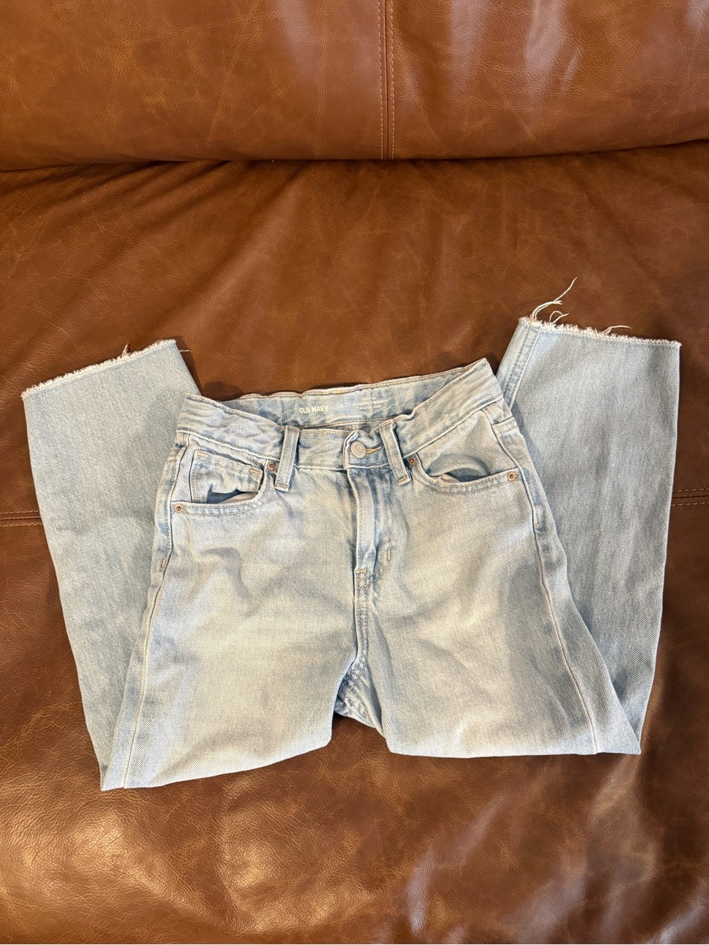 Light Wash Girls High-Rise Slouchy Straight Jeans